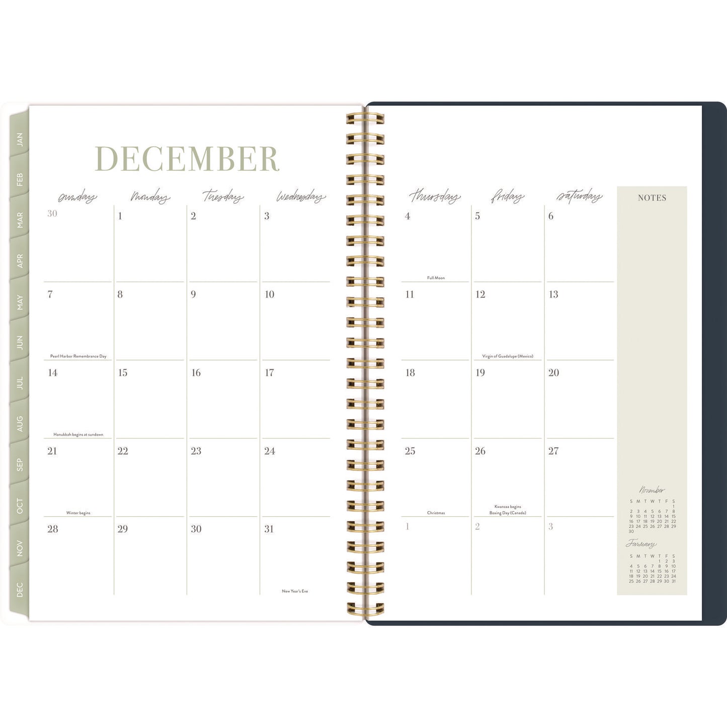 Cambridge Leah Bisch Weekly/Monthly Floral Planner, Floral Artwork, 8.5" x 6.38", Blue/White/Gold Cover, 12-Month (Jan to Dec): 2025 (LB34200)