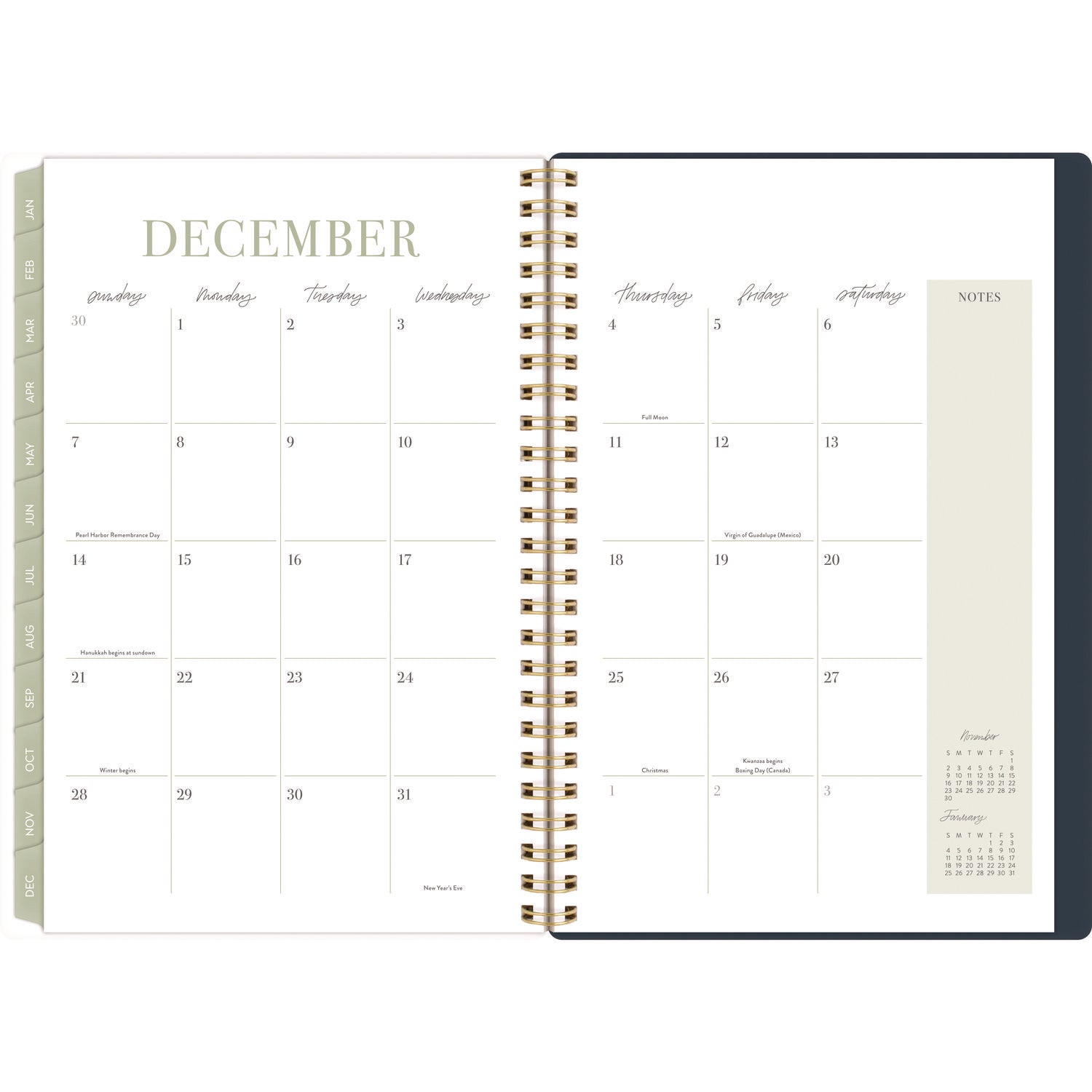 Cambridge Leah Bisch Weekly/Monthly Floral Planner, Floral Artwork, 8.5" x 6.38", Blue/White/Gold Cover, 12-Month (Jan to Dec): 2025 (LB34200)