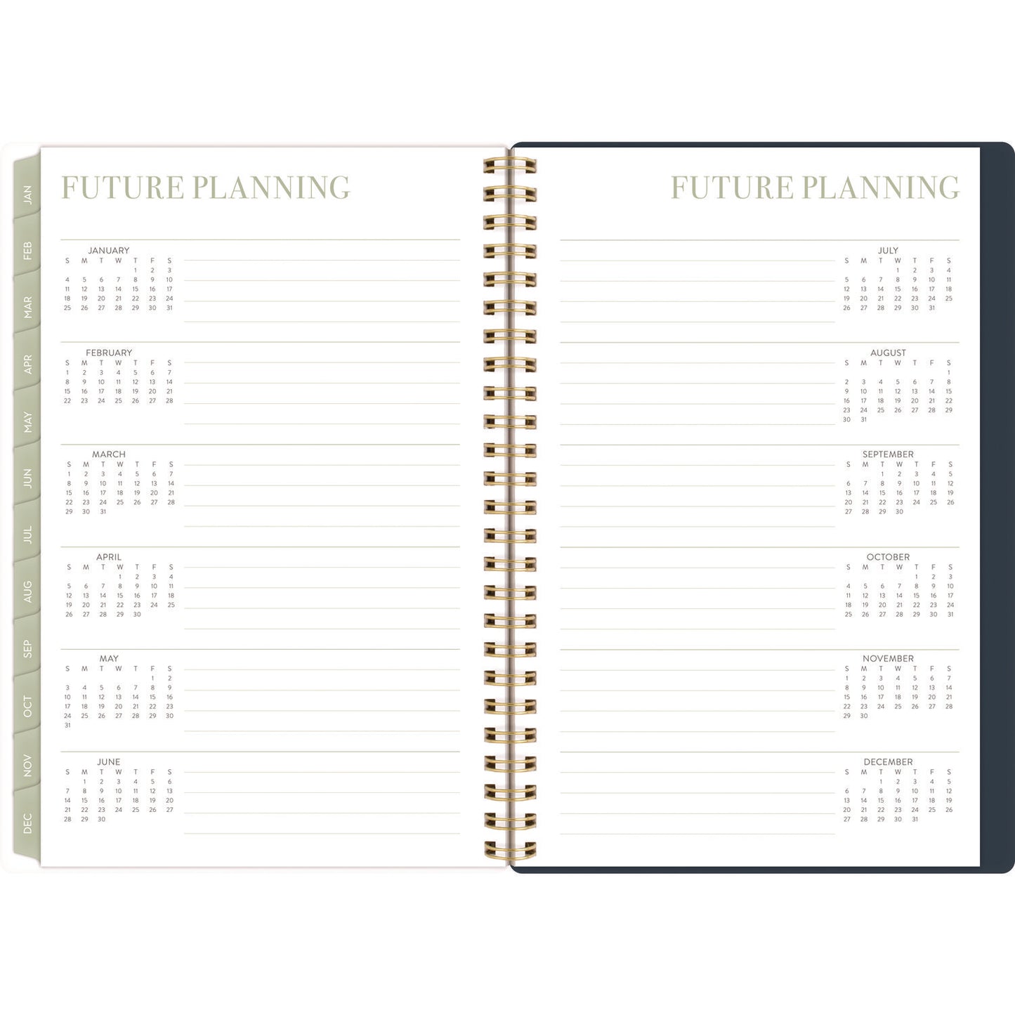 Cambridge Leah Bisch Weekly/Monthly Floral Planner, Floral Artwork, 8.5" x 6.38", Blue/White/Gold Cover, 12-Month (Jan to Dec): 2025 (LB34200)