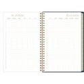 Cambridge Leah Bisch Weekly/Monthly Floral Planner, Floral Artwork, 8.5" x 6.38", Blue/White/Gold Cover, 12-Month (Jan to Dec): 2025 (LB34200)