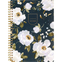 Cambridge Leah Bisch Weekly/Monthly Floral Planner, Floral Artwork, 8.5" x 6.38", Blue/White/Gold Cover, 12-Month (Jan to Dec): 2025 (LB34200)