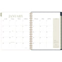 Cambridge Leah Bisch Weekly/Monthly Floral Planner, Floral Artwork, 11" x 9.25", Blue/White/Gold Cover, 12-Month (Jan to Dec): 2025 (LB34905)