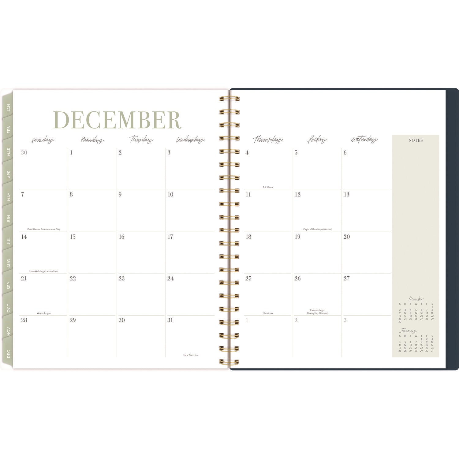 Cambridge Leah Bisch Weekly/Monthly Floral Planner, Floral Artwork, 11" x 9.25", Blue/White/Gold Cover, 12-Month (Jan to Dec): 2025 (LB34905)