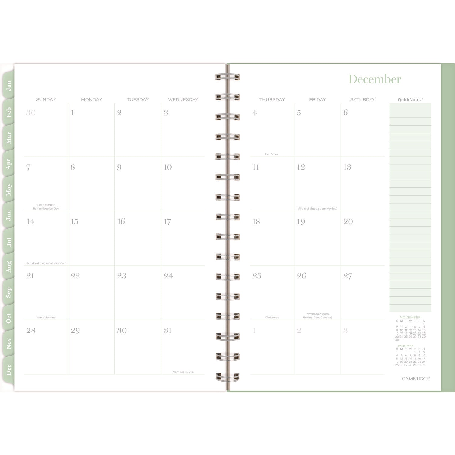 Cambridge Ombre Weekly/Monthly Planner, Colorful Cloud Artwork, 8.5" x 6.38", Multicolor Cover, 12-Month (Jan to Dec): 2025 (1731200)