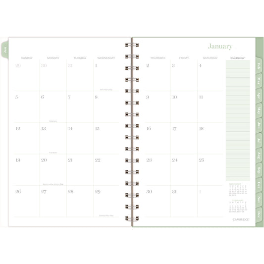 Cambridge Ombre Weekly/Monthly Planner, Colorful Cloud Artwork, 8.5" x 6.38", Multicolor Cover, 12-Month (Jan to Dec): 2025 (1731200)