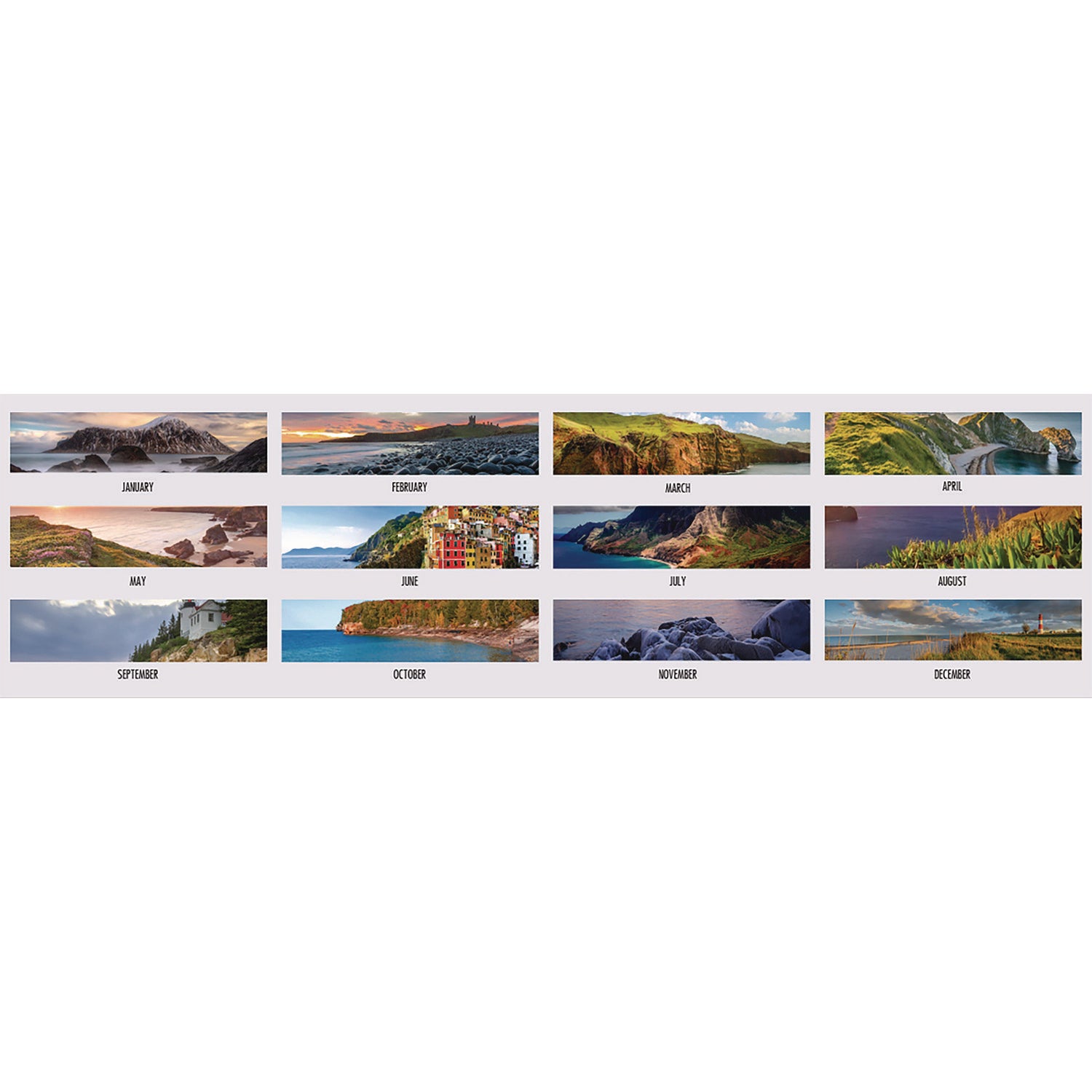 House of Doolittle Earthscapes Recycled Monthly Desk Pad Calendar, Coastlines Photos, 18.5 x 13, Black Binding/Corners,12-Month (Jan-Dec): 2025 (1786)