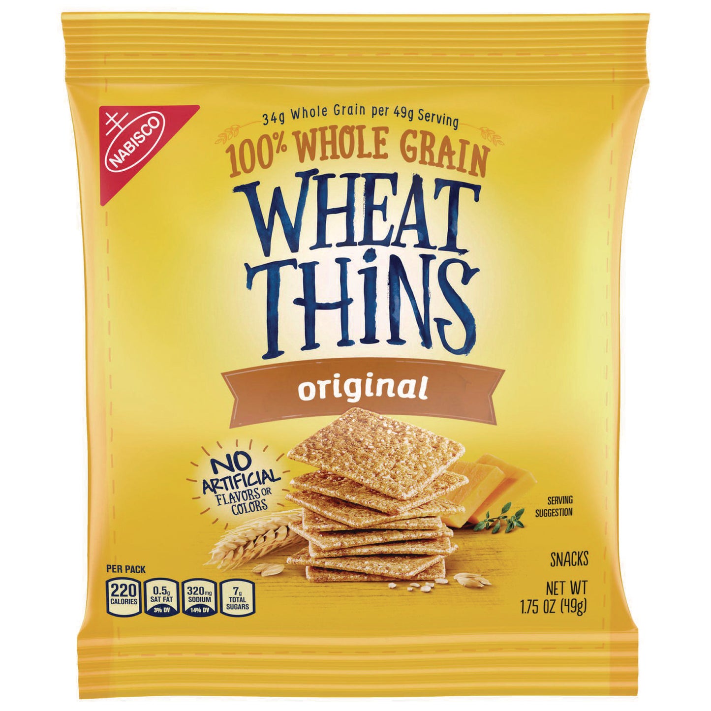 Nabisco Wheat Thins Crackers, Original, 1.75 oz Bag, 72/Carton (00798)