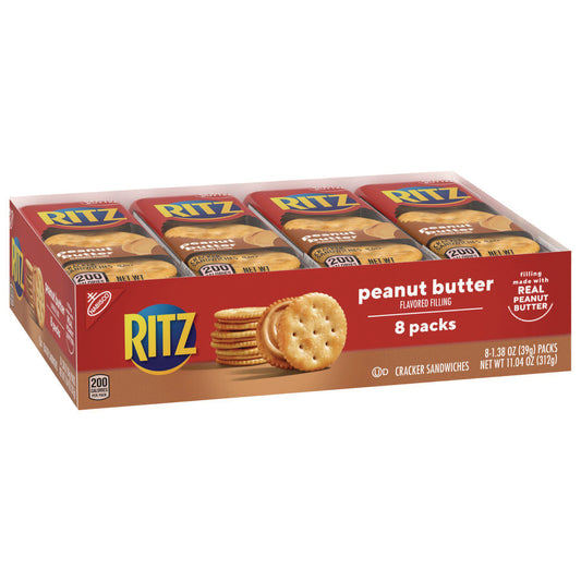 Nabisco Ritz Peanut Butter Cracker Sandwiches, 1.38 oz, 8/Pack (02104)