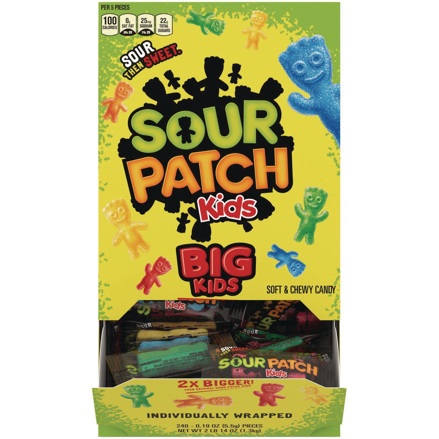 Sour Patch Kids Fruit Flavored Candy, Grab-and-Go, 240-Pieces/Box (43147)