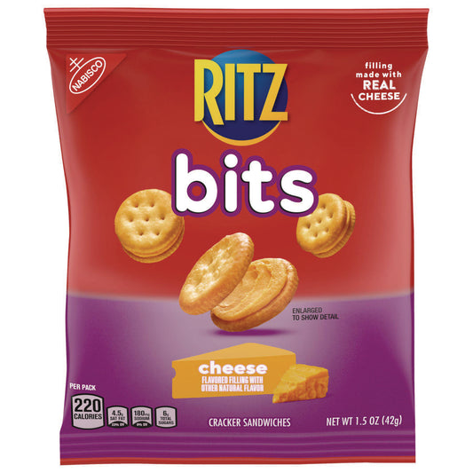 Nabisco Ritz Bits, Cheese, 1.5 oz Packs, 60/Carton (06834)