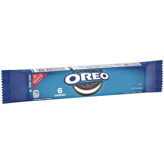 Nabisco Oreo Cookies Single Serve Packs, Chocolate, 2.4 oz Pack, 6 Cookies/Pack, 12 Packs/Box (00470)