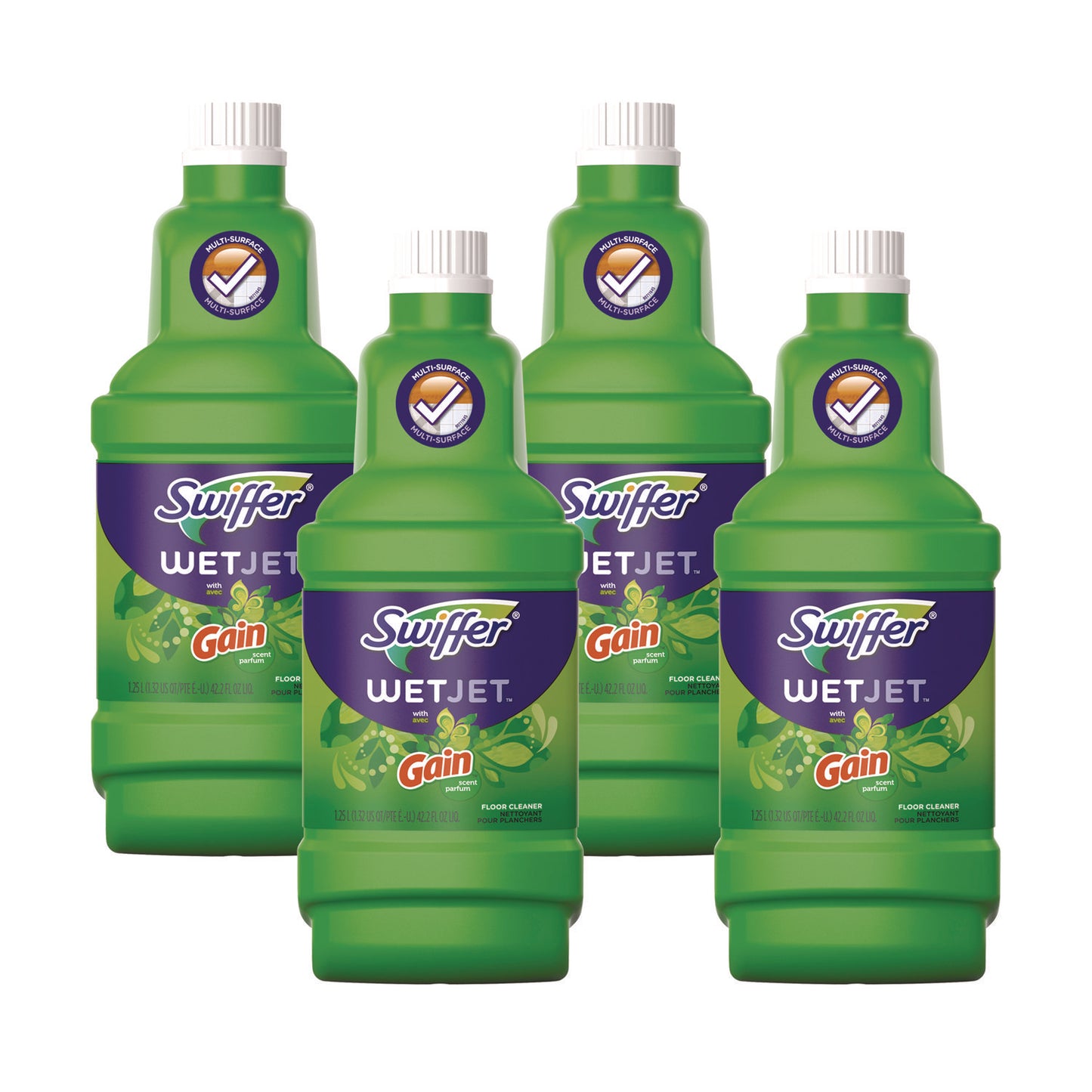 Swiffer WetJet System Cleaning-Solution Refill, Original Scent, 1.25 L Bottle, 4/Carton (77809)