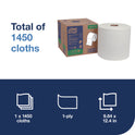 Tork Light Duty Cleaning Cloth, Giant Roll, 1-Ply, 9 x 12.4, White, 1,450 Sheet Roll/Carton (500105)