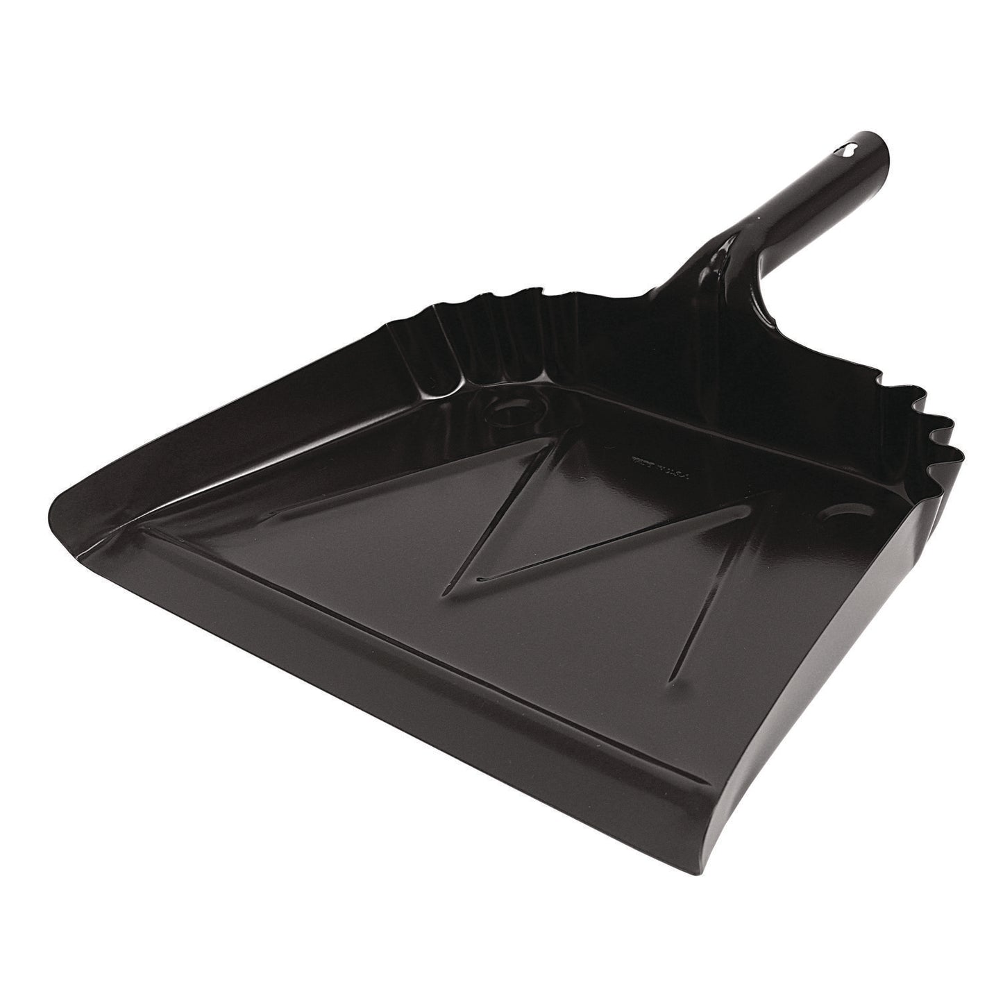 Impact Heavy-Duty Commercial Dust Pan, 16 x 15.5, 5.38" Handle, 20-Gauge Steel, Black (4216)