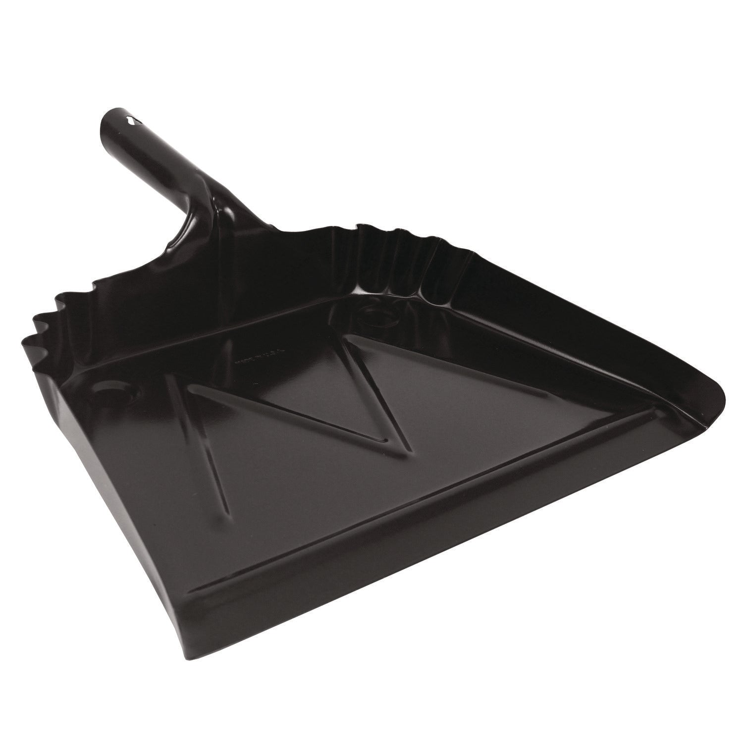 Impact Heavy-Duty Commercial Dust Pan, 16 x 15.5, 5.38" Handle, 20-Gauge Steel, Black (4216)