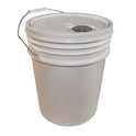 Impact Utility Bucket with Lid, 5 gal, Polyethylene, White, 11.25" dia (5515)