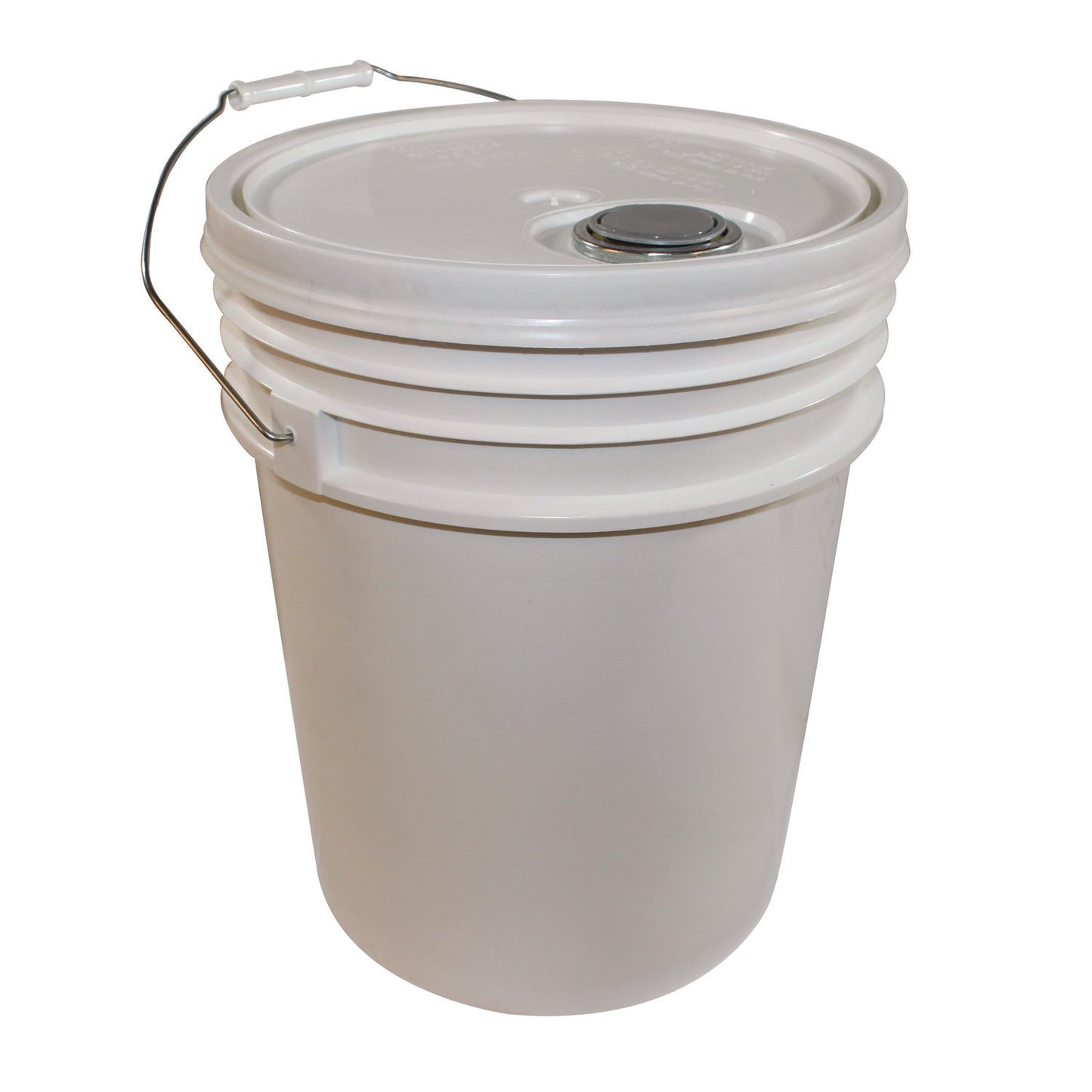 Impact Utility Bucket with Lid, 5 gal, Polyethylene, White, 11.25" dia (5515)