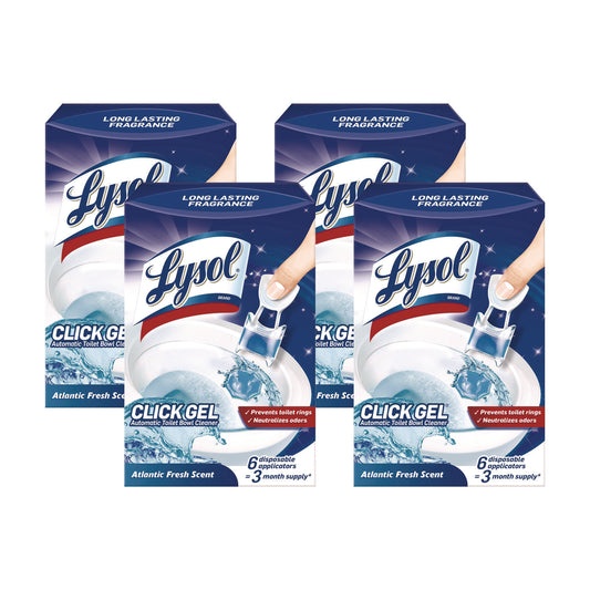 LYSOL Brand Click Gel Automatic Toilet Bowl Cleaner, Ocean Fresh, 6/Box, 4 Boxes/Carton (89059CT)