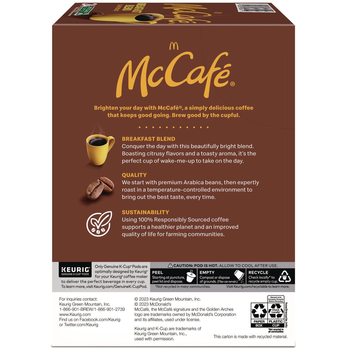 McCafe Breakfast Blend K-Cup, 24/BX (7468)