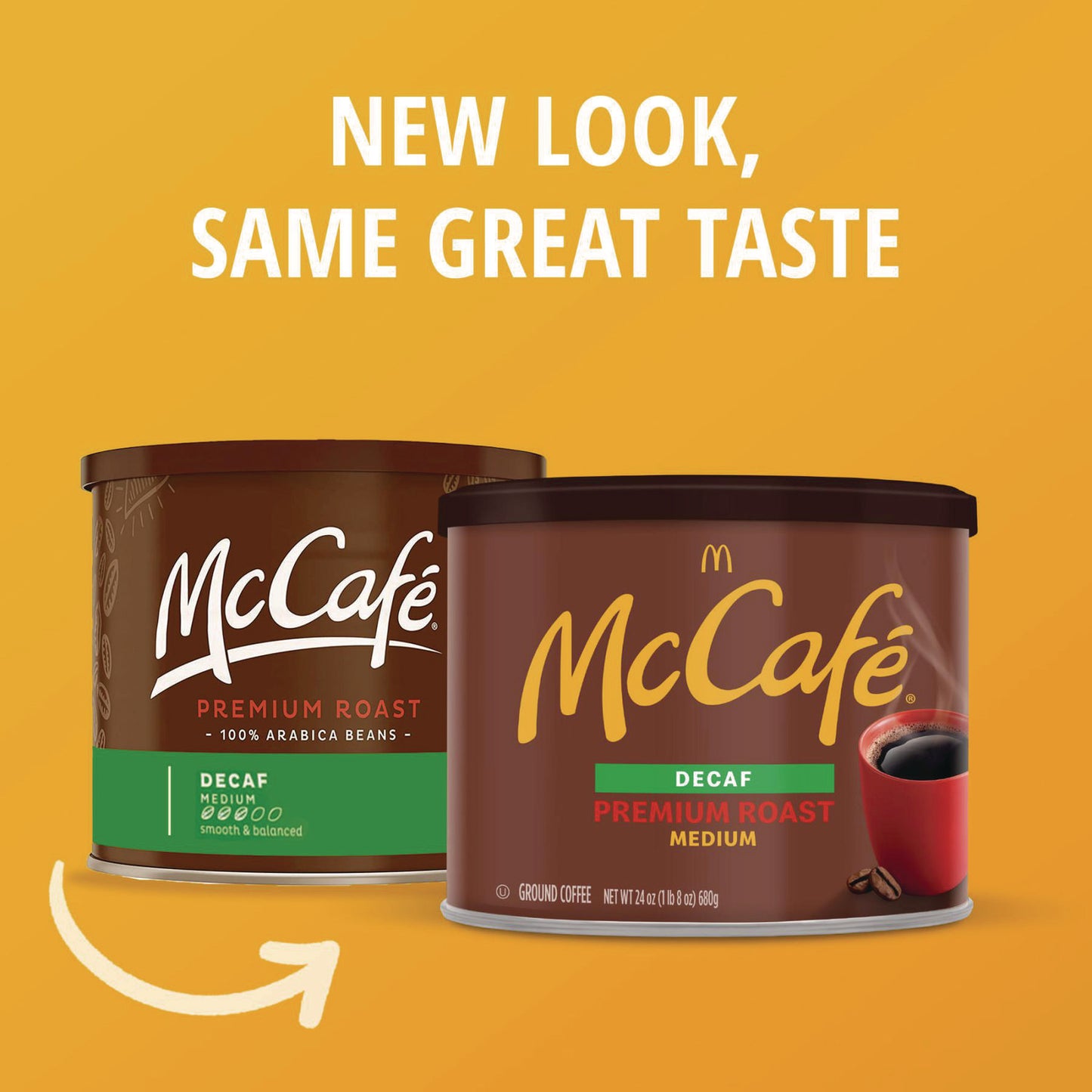 McCafe Ground Coffee, Premium Roast Decaf, 24 oz Can (079737)