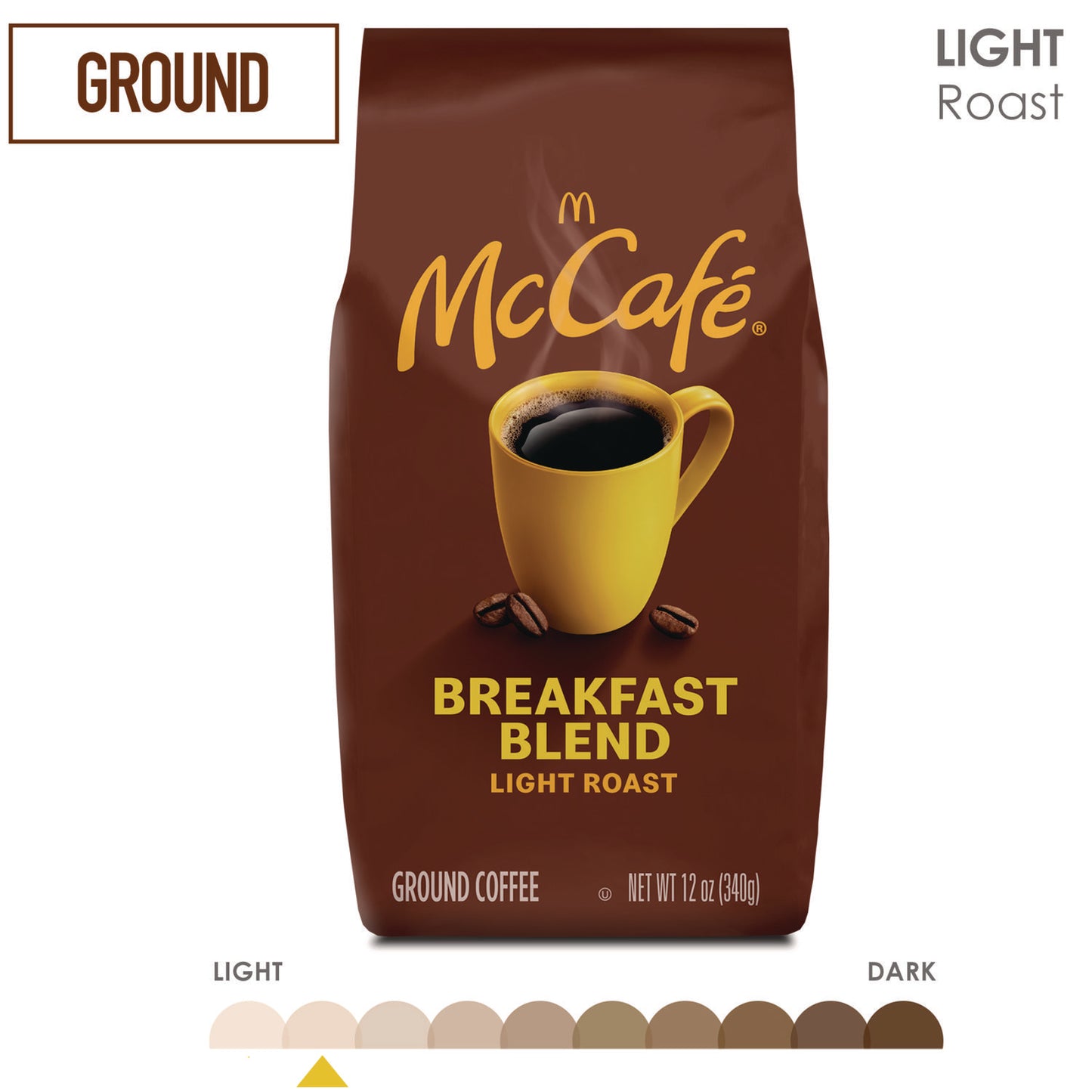 McCafe Ground Coffee, Breakfast Blend, 12 oz Bag (5533EA)