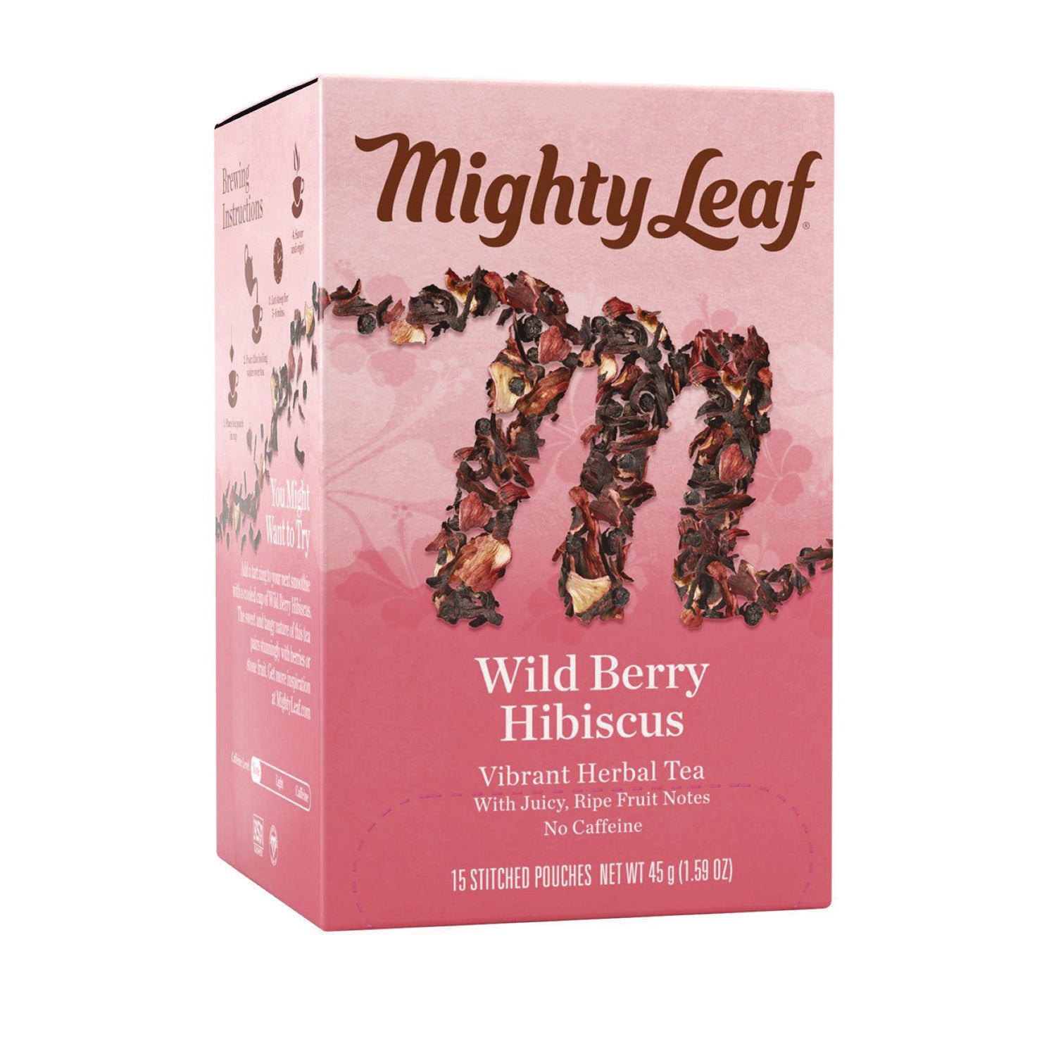 Mighty Leaf Tea Whole Leaf Tea Pouches, Wild Berry Hibiscus, 15/Box (510144)