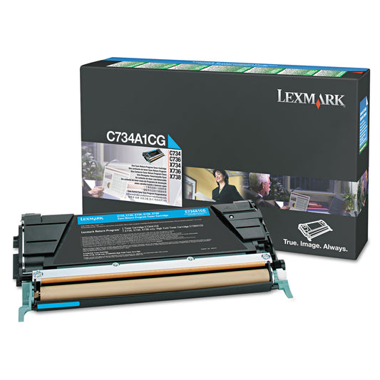 Lexmark X748H1CG Return Program High-Yield Toner, 10,000 Page-Yield, Cyan
