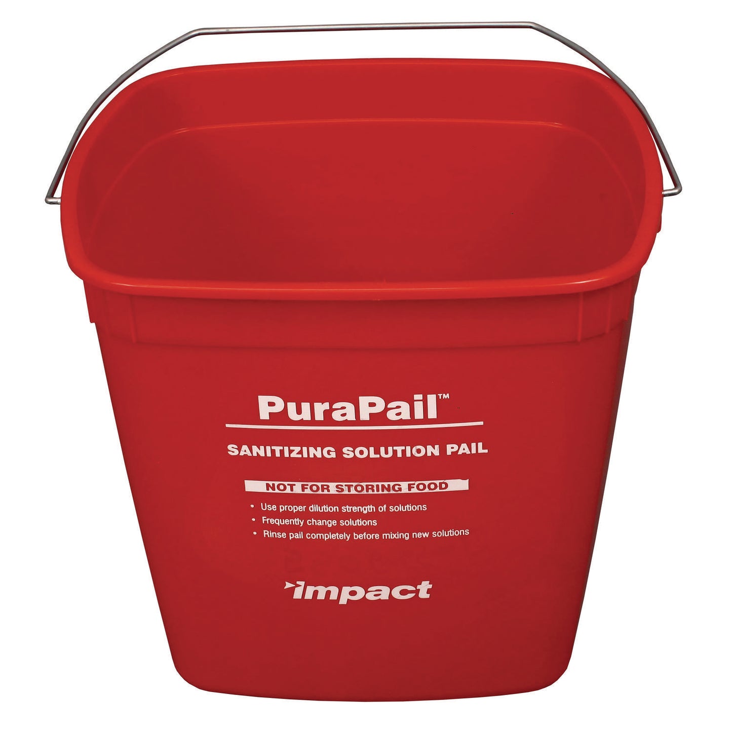 Impact PuraPail Sanitizing Bucket, 6 qt, Polyethylene, Red (55066SEA)