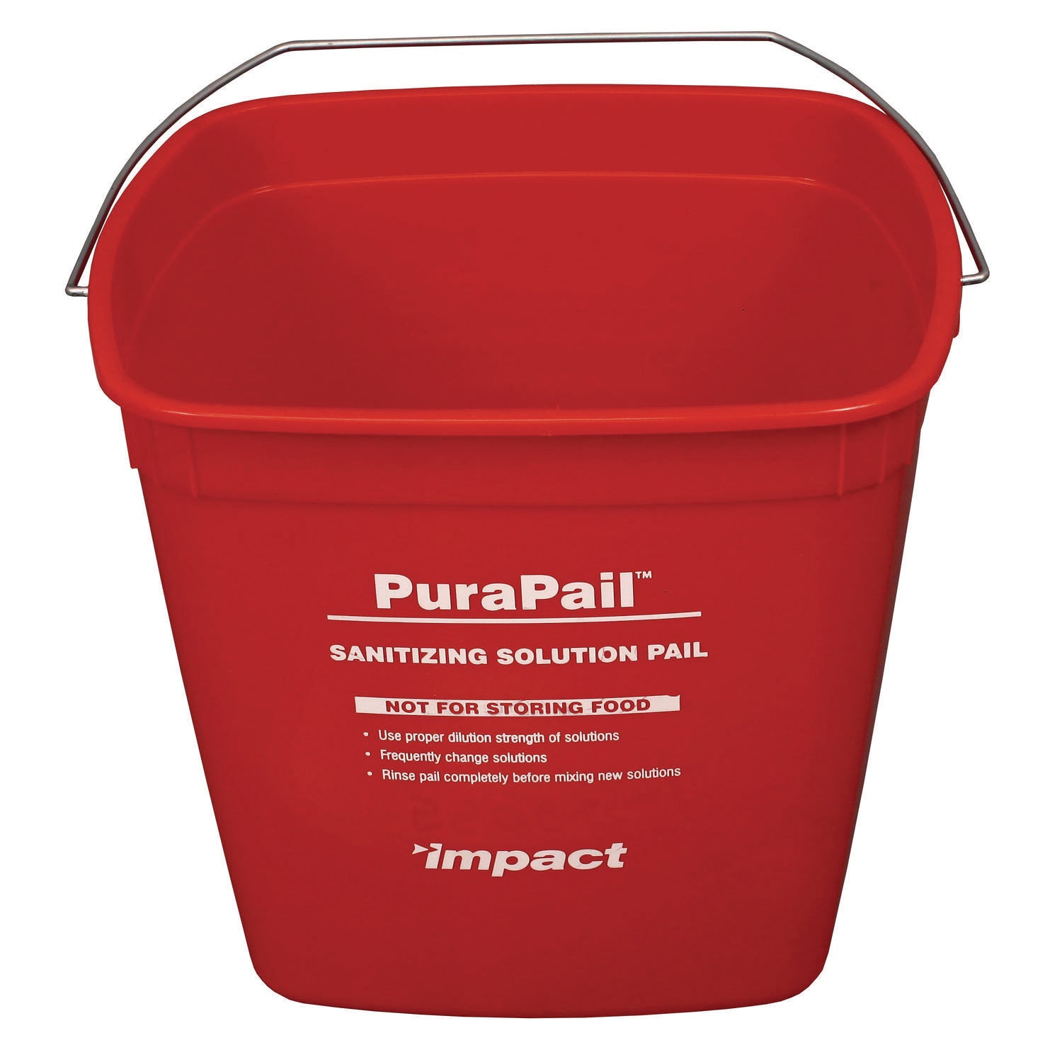 Impact PuraPail Sanitizing Bucket, 6 qt, Polyethylene, Red (55066SEA)