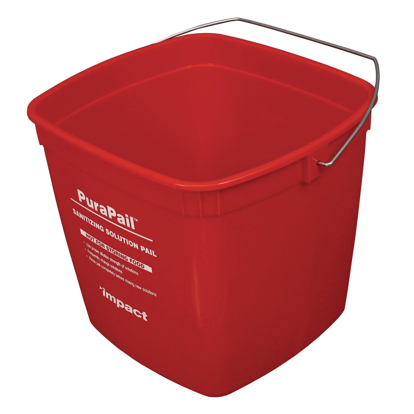 Impact PuraPail Sanitizing Bucket, 6 qt, Polyethylene, Red (55066SEA)
