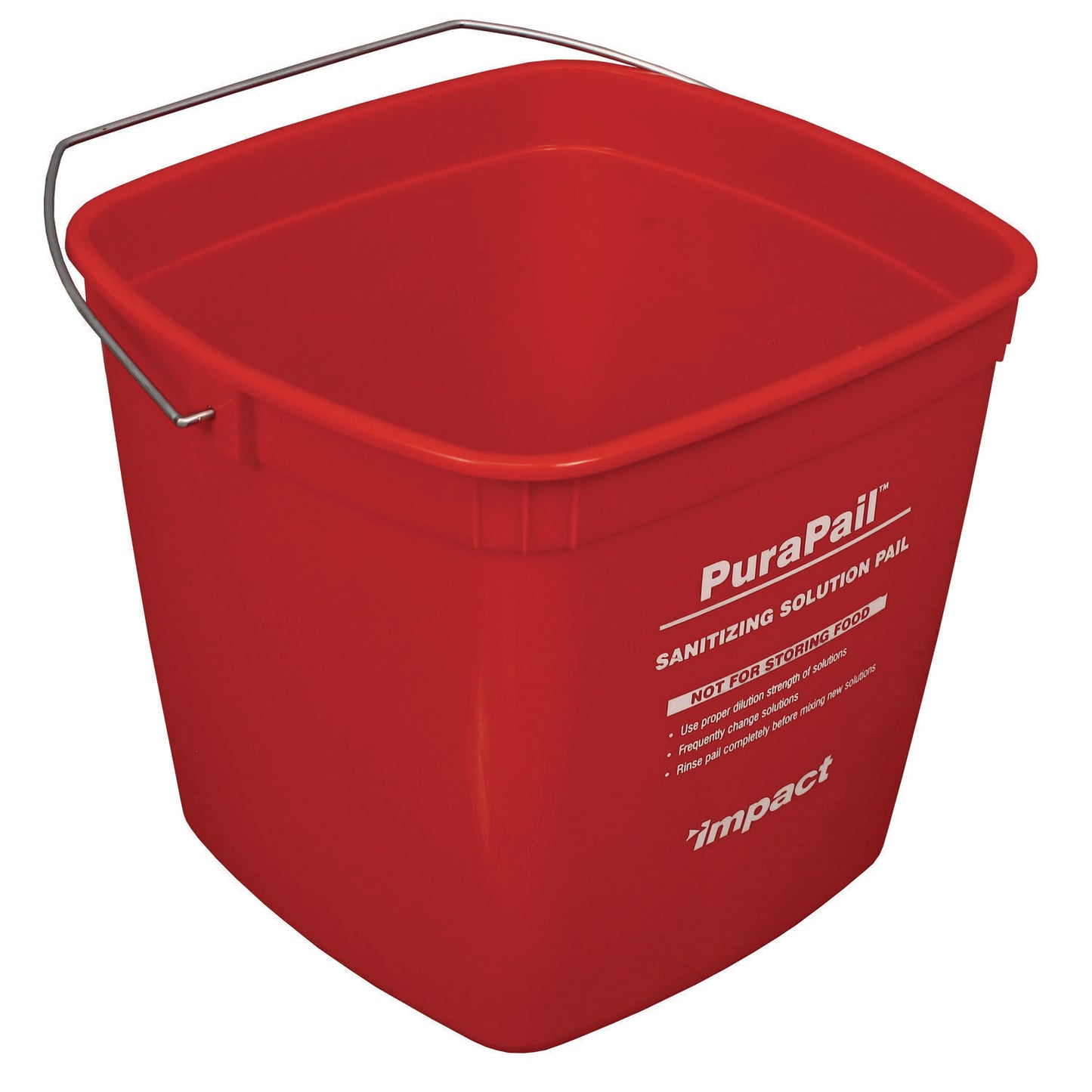 Impact PuraPail Sanitizing Bucket, 6 qt, Polyethylene, Red (55066SEA)
