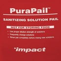 Impact PuraPail Sanitizing Bucket, 6 qt, Polyethylene, Red (55066SEA)