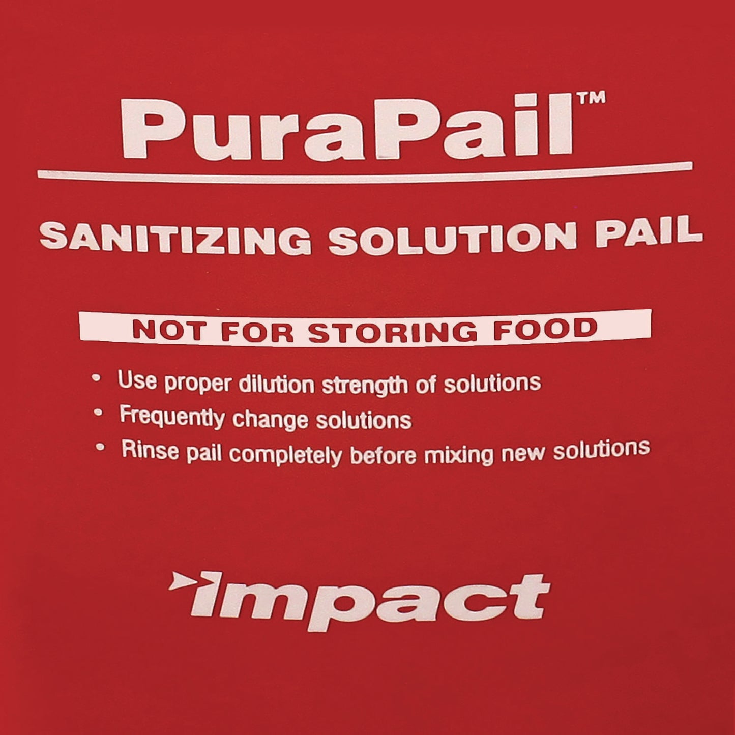 Impact PuraPail Sanitizing Bucket, 6 qt, Polyethylene, Red (55066SEA)