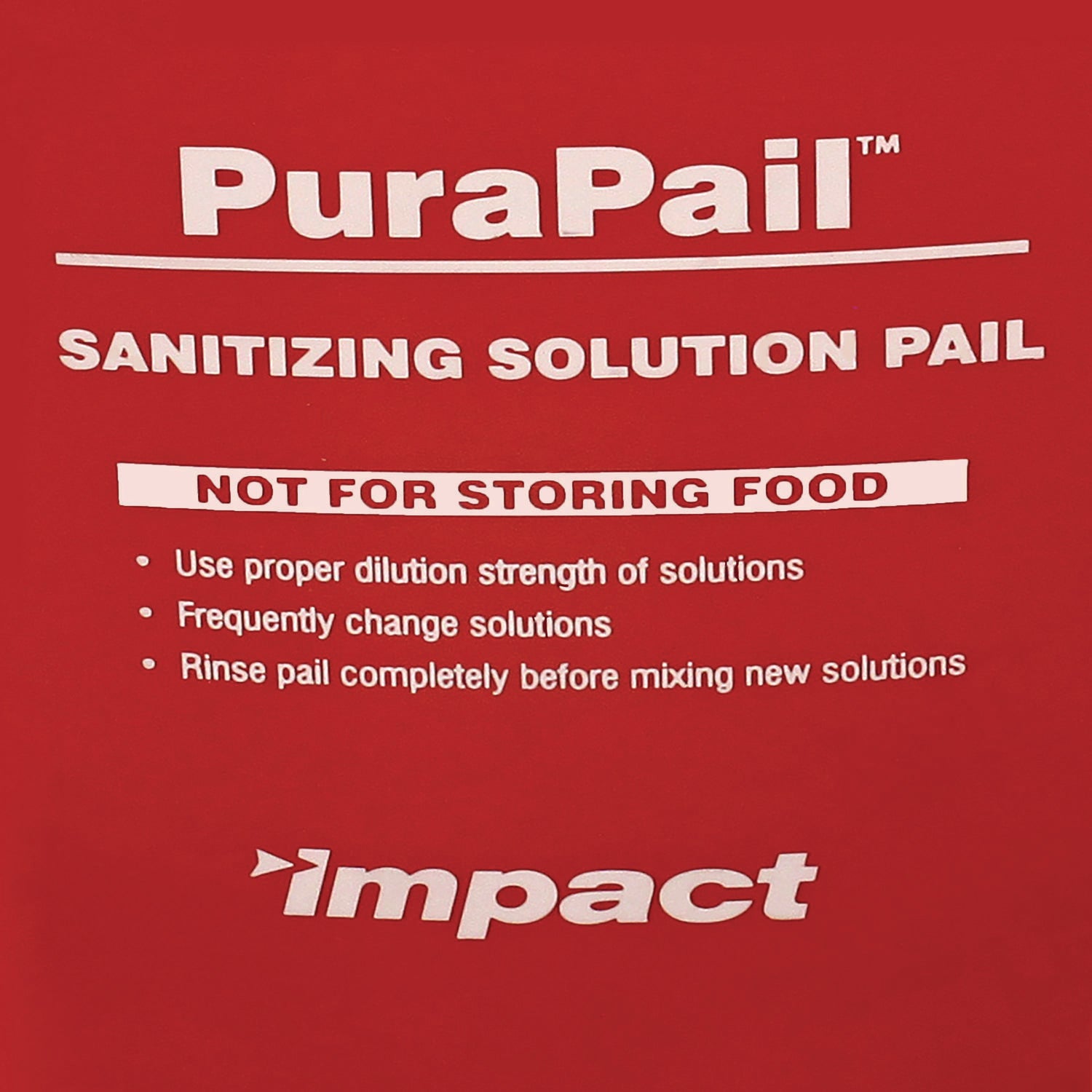 Impact PuraPail Sanitizing Bucket, 6 qt, Polyethylene, Red (55066SEA)