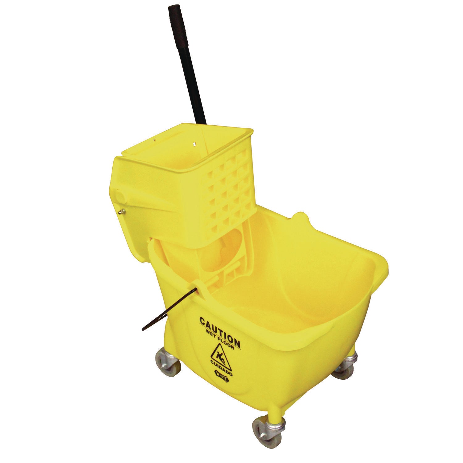 Impact Side-Press Wringer and Plastic Bucket Combo, 12 to 32 oz, Yellow (7Y26363Y)