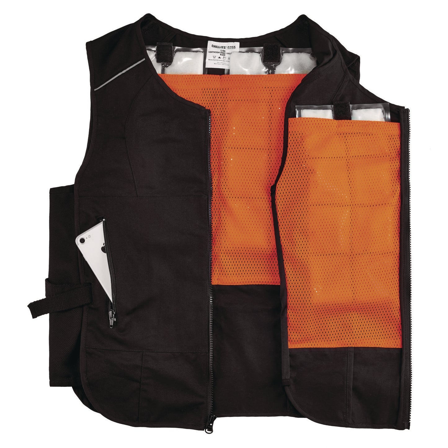 ergodyne Chill-Its 6260 Lightweight Phase Change Cooling Vest with Packs, Cotton/Poly, 2X-Large/3X-Large, Black (12134)