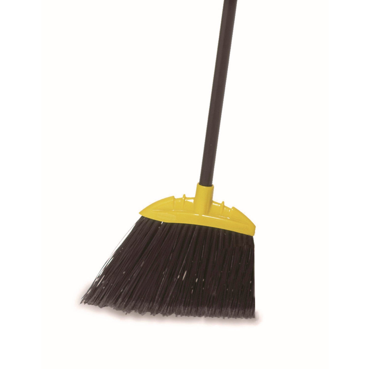 Rubbermaid Commercial Jumbo Smooth Sweep Angled Broom, 46" Handle, Black/Yellow, 6/Carton (638906BLACT)