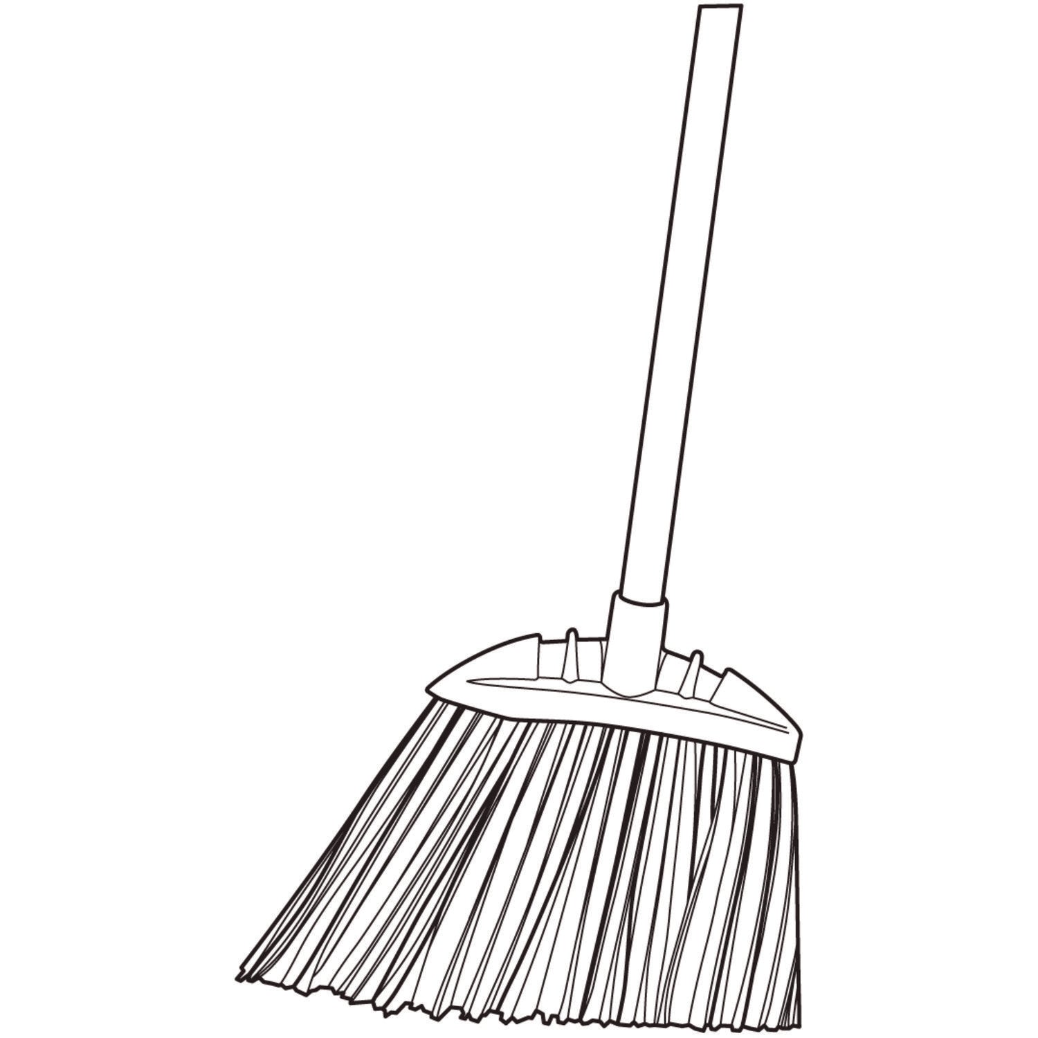 Rubbermaid Commercial Jumbo Smooth Sweep Angled Broom, 46" Handle, Black/Yellow, 6/Carton (638906BLACT)