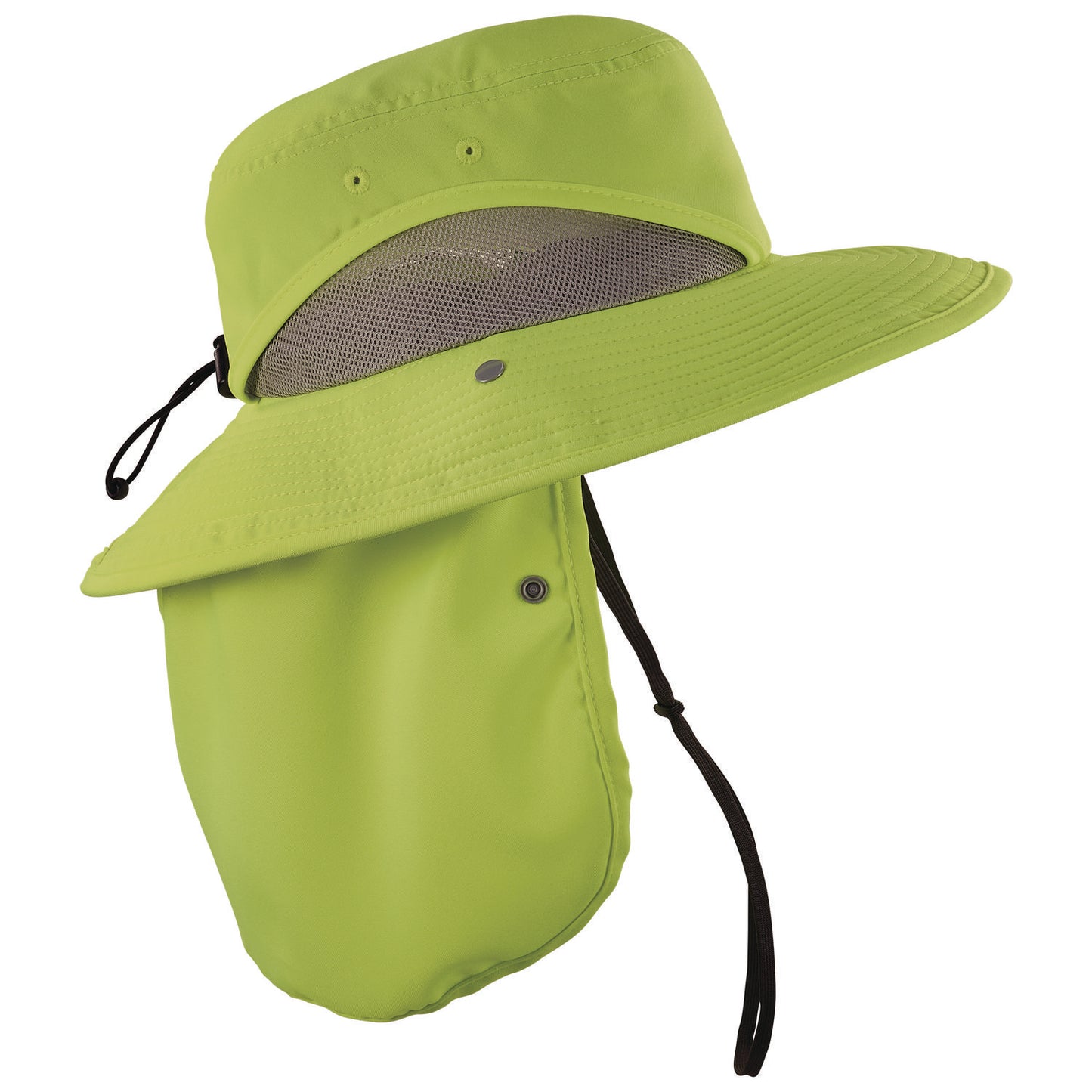 ergodyne Chill-Its 8934 Ranger Hat with Neck Shade, Microfiber/Polyester, Small/Medium, Lime (12710)