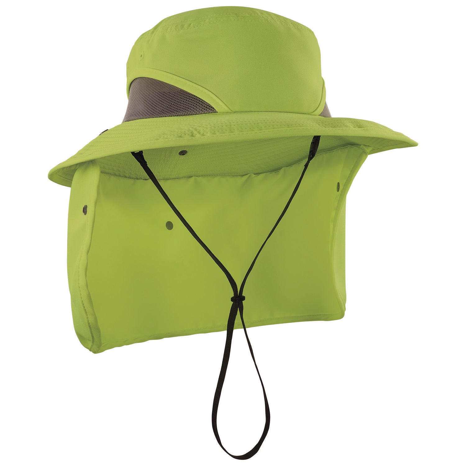 ergodyne Chill-Its 8934 Ranger Hat with Neck Shade, Microfiber/Polyester, Small/Medium, Lime (12710)