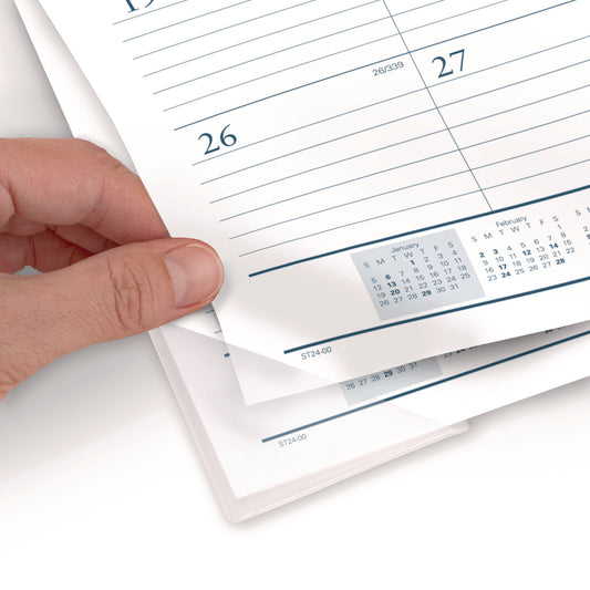 AT-A-GLANCE Desk Pad, 21.75 x 17, White Sheets, Black Binding, Clear Corners, 12-Month (Jan to Dec): 2025 (ST2400)