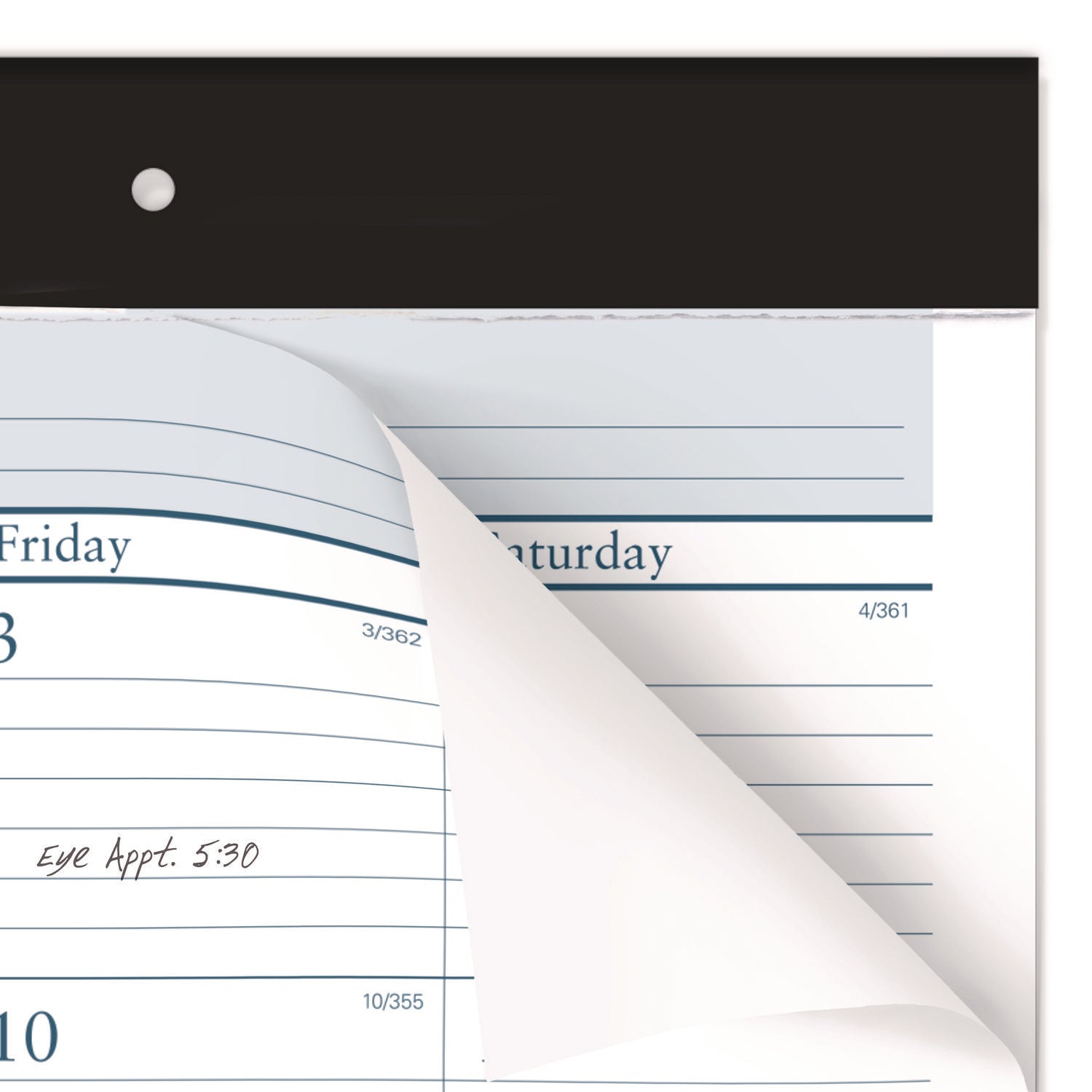 AT-A-GLANCE Desk Pad, 21.75 x 17, White Sheets, Black Binding, Clear Corners, 12-Month (Jan to Dec): 2025 (ST2400)