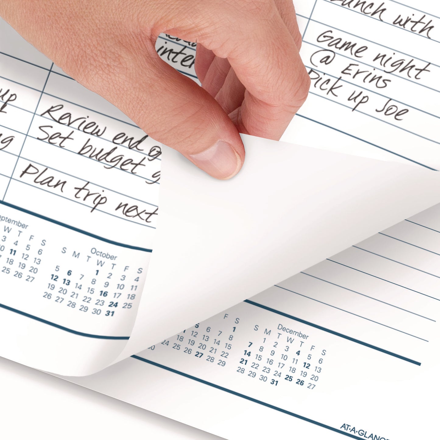 AT-A-GLANCE Desk Pad, 21.75 x 17, White Sheets, Black Binding, Clear Corners, 12-Month (Jan to Dec): 2025 (ST2400)