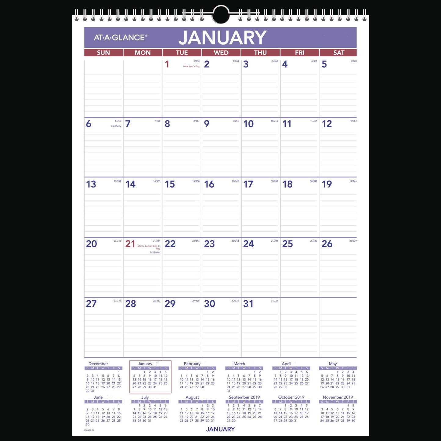 AT-A-GLANCE Erasable Wall Calendar, 12 x 17, White Sheets, 12-Month (Jan to Dec): 2025 (PMLM0228)