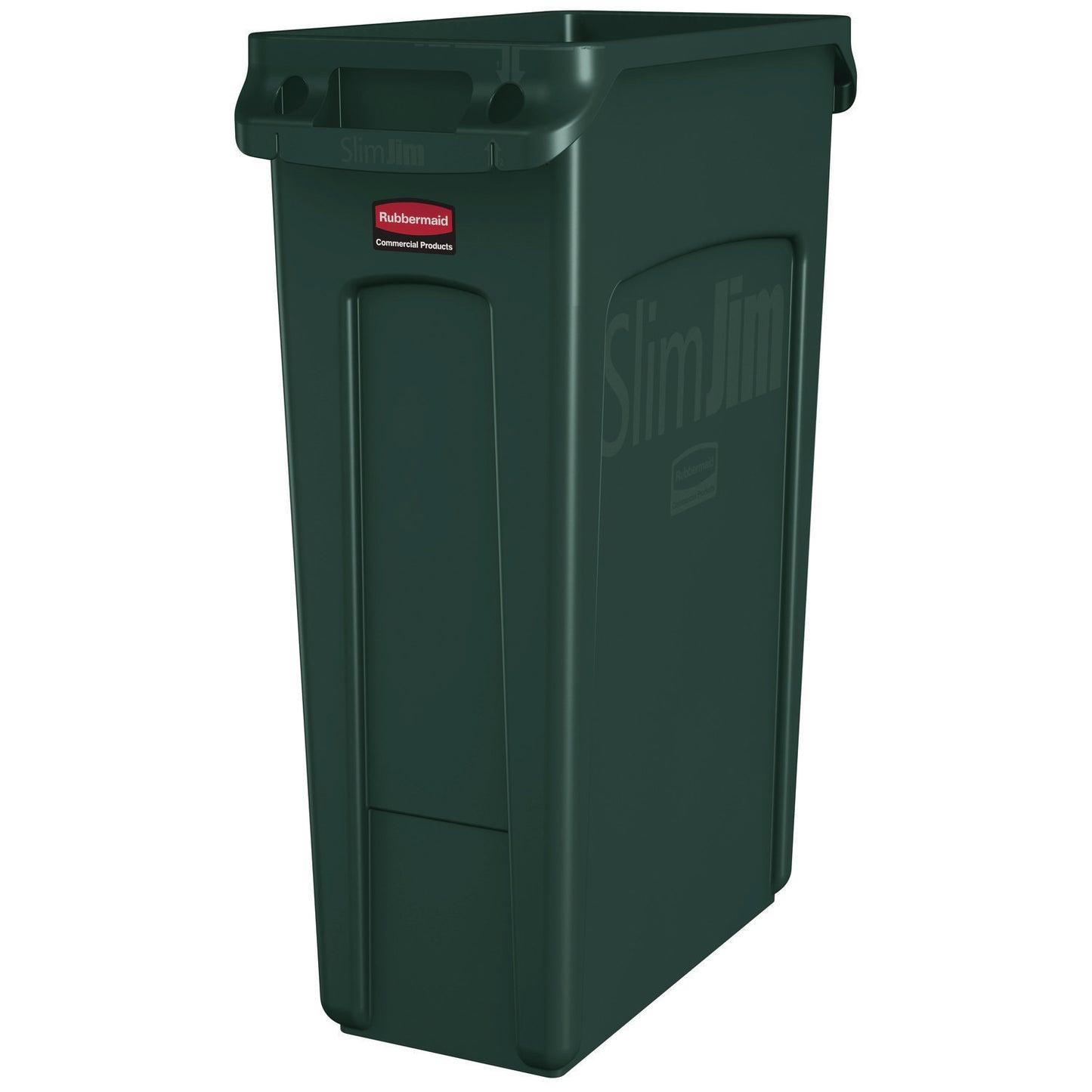 Rubbermaid Commercial Slim Jim Plastic Recycling Container with Venting Channels, 23 gal, Plastic, Green (354007GN)