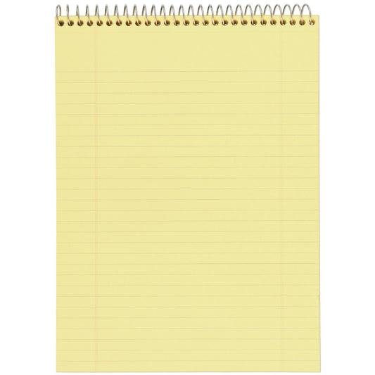 Cambridge Stiff-Back Wire Bound Notepad, Wide/Legal Rule, Canary/Blue Cover, 70 Canary-Yellow 8.5 x 11.5 Sheets (59880)