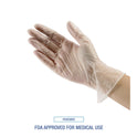 Boardwalk Exam Vinyl Gloves, Powder/Latex-Free, 3 3/5 mil, Clear, Small, 100/Box (361SBX)