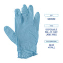 Boardwalk Disposable Examination Nitrile Gloves, Medium, Blue, 5 mil, 100/Box (382MBXA)