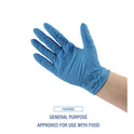 Boardwalk Disposable General-Purpose Powder-Free Nitrile Gloves, Large, Blue, 5 mil, 100/Box (395LBXA)