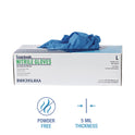 Boardwalk Disposable Powder-Free Nitrile Gloves, Large, Blue, 5 mil, 100/Box, 10 Boxes/Carton (395LCTA)